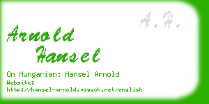 arnold hansel business card